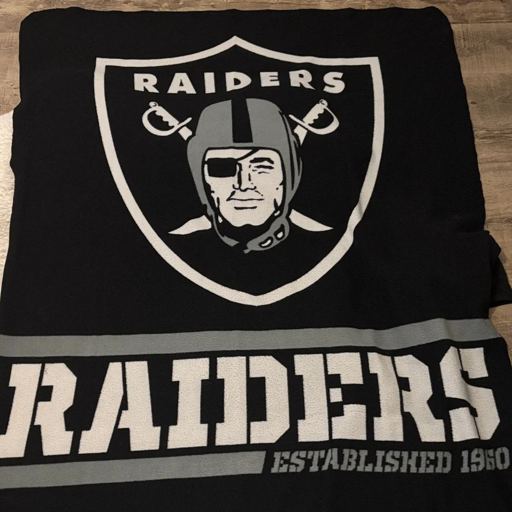 Las Vegas Oakland Raiders Black and Gray Blanket